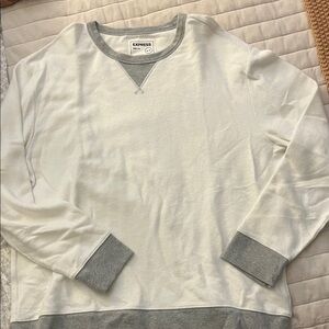 Express Ivory and Heather Gray Pullover